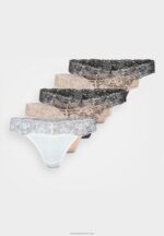 Z62T1000 Women Anna Field 5 Pack Thong White/Nude - Image 6