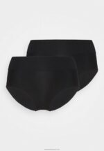 Z62T1010 Women Anna Field 2Pp High Waist Brief Briefs Black - Image 6