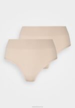 Z62T1015 Women Anna Field 2Pp High Waist Thong Thong Beige - Image 5