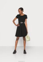 Z62T103 Women Anna Field Jersey Dress Black - Image 2