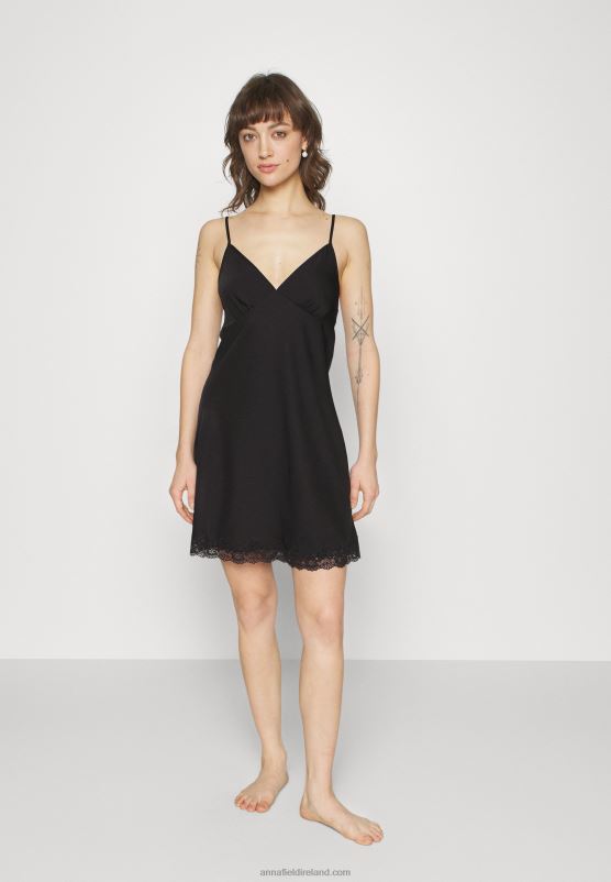 z62t1053_women_anna_field_nightie_black.jpg Z62T1053 Women Anna Field Nightie Black - Image 1