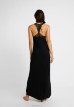 Z62T1057 Women Anna Field Anna Long Viscose Dress Nightie Black - Image 3