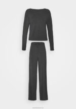 Z62T1071 Women Anna Field Pyjama Set Dark Grey - Image 5
