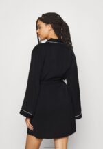 Z62T1088 Women Anna Field Amanda Satin Dressing Gown Dressing Gown Black - Image 3