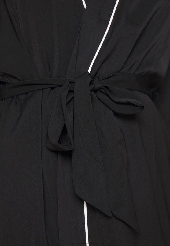 Z62T1088 Women Anna Field Amanda Satin Dressing Gown Dressing Gown Black - Image 7