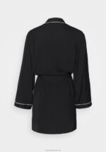 Z62T1088 Women Anna Field Amanda Satin Dressing Gown Dressing Gown Black - Image 8