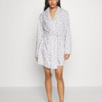 Z62T1093 Women Anna Field Dressing Gown Grey/White