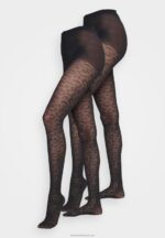 Z62T1113 Women Anna Field 2 Pack Tights Black