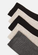 Z62T1120 Women Anna Field 5 Pack Socks Beige/Black/Grey - Image 2