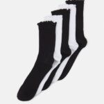 Z62T1121 Women Anna Field 5 Pack Socks Black/White