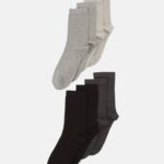 Z62T1126 Women Anna Field 8 Pack Socks Grey, Black