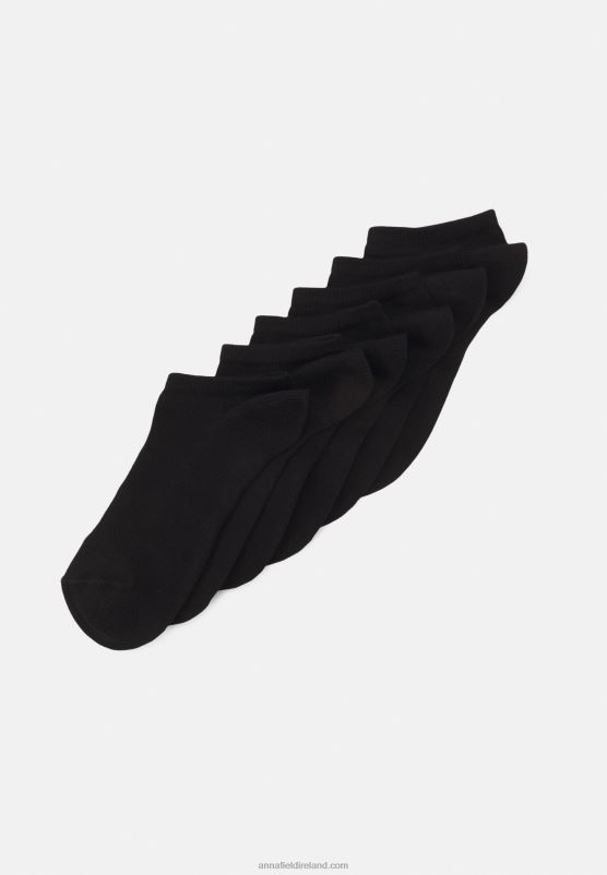 Z62T1128 Women Anna Field Soft Sneaker Socks 6 Pack Socks Black - Image 1