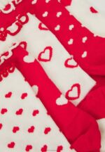 Z62T1130 Women Anna Field 5 Pack Socks White/Red - Image 3