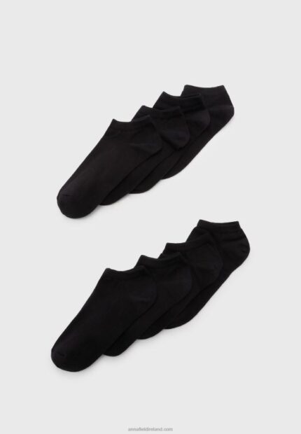 Z62T1132 Women Anna Field 8 Pack Socks Black