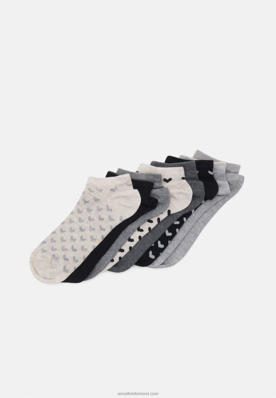 z62t1138_women_anna_field_8_pack_socks_black_grey.jpg Z62T1138 Women Anna Field 8 Pack Socks Black/Grey - Image 1