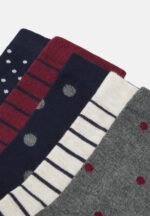 Z62T1149 Women Anna Field 5 Pack Socks Dark Blue/Dark Red - Image 2