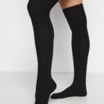 Z62T1159 Women Anna Field 2 Pack Over-The-Knee Socks Black