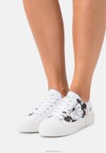 Z62T1174 Women Anna Field Disney Mickey Mouse Love Trainers White/Black