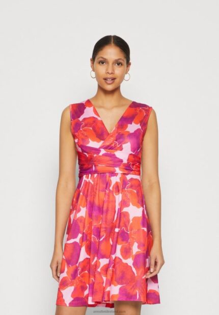 Z62T117 Women Anna Field Jersey Dress Red/Pink