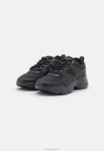 Z62T1203 Women Anna Field Leather Trainers Black - Image 3