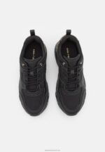 Z62T1203 Women Anna Field Leather Trainers Black - Image 6