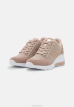 Z62T1215 Women Anna Field Leather Mix Trainers Beige - Image 3