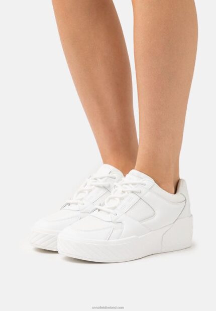 Z62T1224 Women Anna Field Leather Trainers White