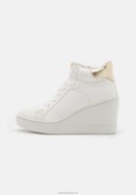 Z62T1231 Women Anna Field High-Top Trainers White/Gold - Image 2
