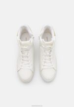 Z62T1231 Women Anna Field High-Top Trainers White/Gold - Image 6