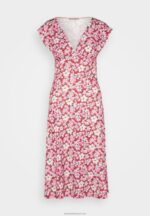 Z62T123 Women Anna Field Jersey Dress Brown/Beige/Pink - Image 5
