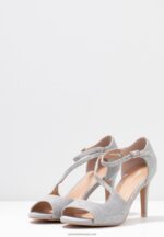 Z62T1255 Women Anna Field High Heeled Sandals Silver - Image 5