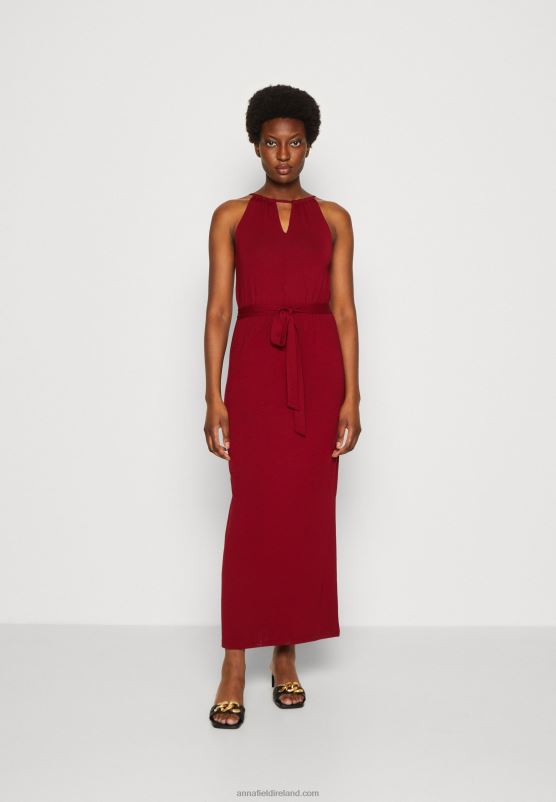 z62t125_women_anna_field_maxi_dress_dark_red.jpg Z62T125 Women Anna Field Maxi Dress Dark Red - Image 1