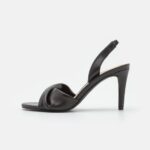 Z62T1265 Women Anna Field Leather High Heeled Sandals Black