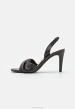 Z62T1265 Women Anna Field Leather High Heeled Sandals Black