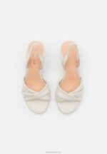 Z62T1277 Women Anna Field Leather High Heeled Sandals White - Image 5