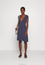 Z62T129 Women Anna Field Jersey Dress Maritime Blue/White - Image 2