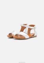Z62T1300 Women Anna Field Leather Sandals Silver - Image 3