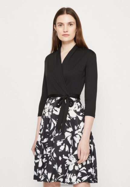 Z62T130 Women Anna Field Jersey Dress Black/White