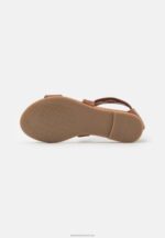 Z62T1316 Women Anna Field Leather Sandals Cognac - Image 5