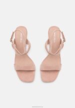 Z62T1336 Women Anna Field Leather High Heeled Sandals Rose Gold-Coloured - Image 6