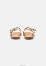 Z62T1337 Women Anna Field Leather Sandals Gold - Image 4