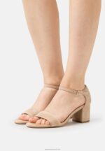 Z62T1355 Women Anna Field Leather Sandals Beige