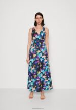 Z62T135 Women Anna Field Maxi Dress Black/Blue/Multicoloured