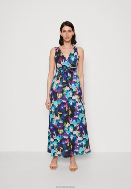 Z62T135 Women Anna Field Maxi Dress Black/Blue/Multicoloured