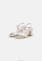 Z62T1362 Women Anna Field Leather Sandals Silver - Image 3