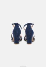 Z62T1370 Women Anna Field Leather High Heeled Sandals Dark Blue - Image 4