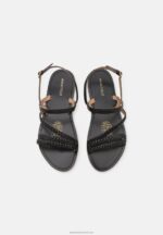 Z62T1379 Women Anna Field Leather Sandals Black - Image 6