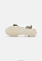 Z62T1387 Women Anna Field Leather Sandals Khaki - Image 5