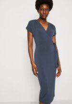 Z62T139 Women Anna Field Jersey Dress Dark Blue - Image 4