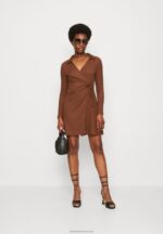 Z62T13 Women Anna Field Day Dress Dark Brown - Image 2